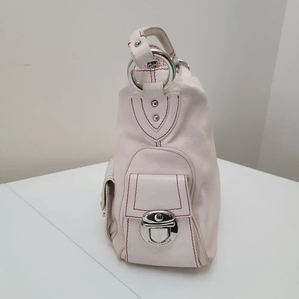 VTG Y2K Marc Jacobs Hobo Bag Leather Pockets Pink Shoulder Bag Lorelai Gilmore
